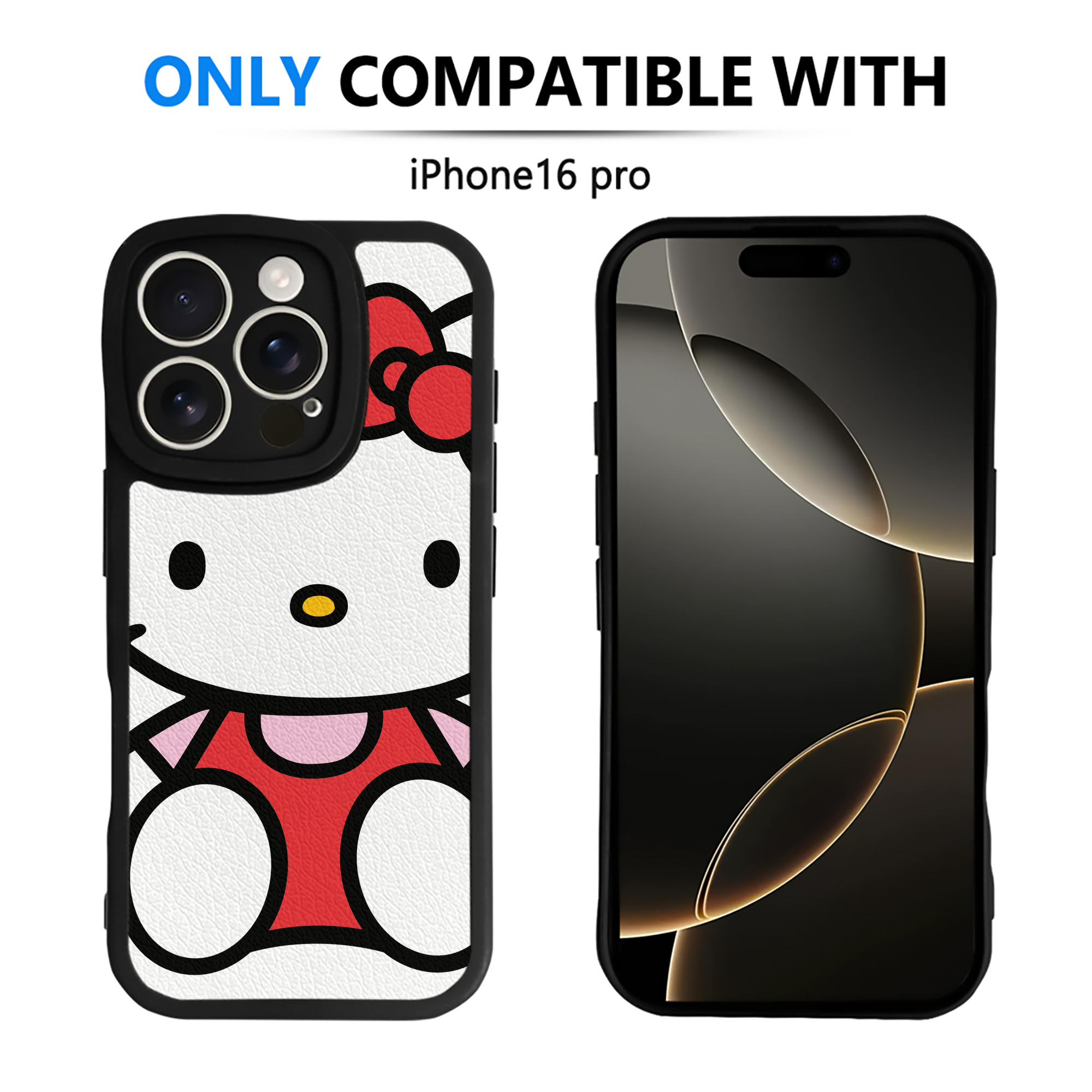 （画像用） Hello Kitty ハローキティ 【iPhone 16シリーズ対応】シリコンスマホケース（レザー調） 材質：シリコン